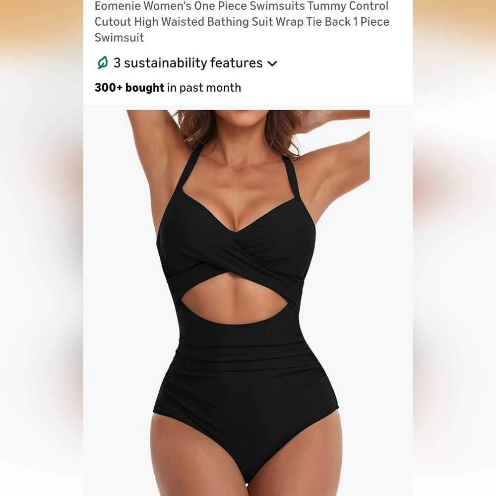 Eomenie Black Cutout One-Piece Swimsuit